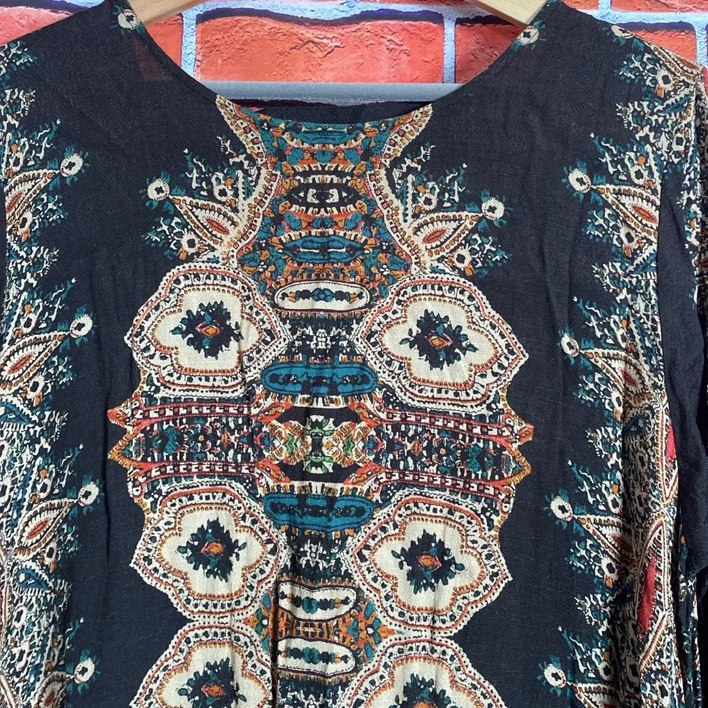 FREE PEOPLE Smooth Talker Tunic Dress Drop Waist‎ Open Back Size Large - Picture 6 of 7